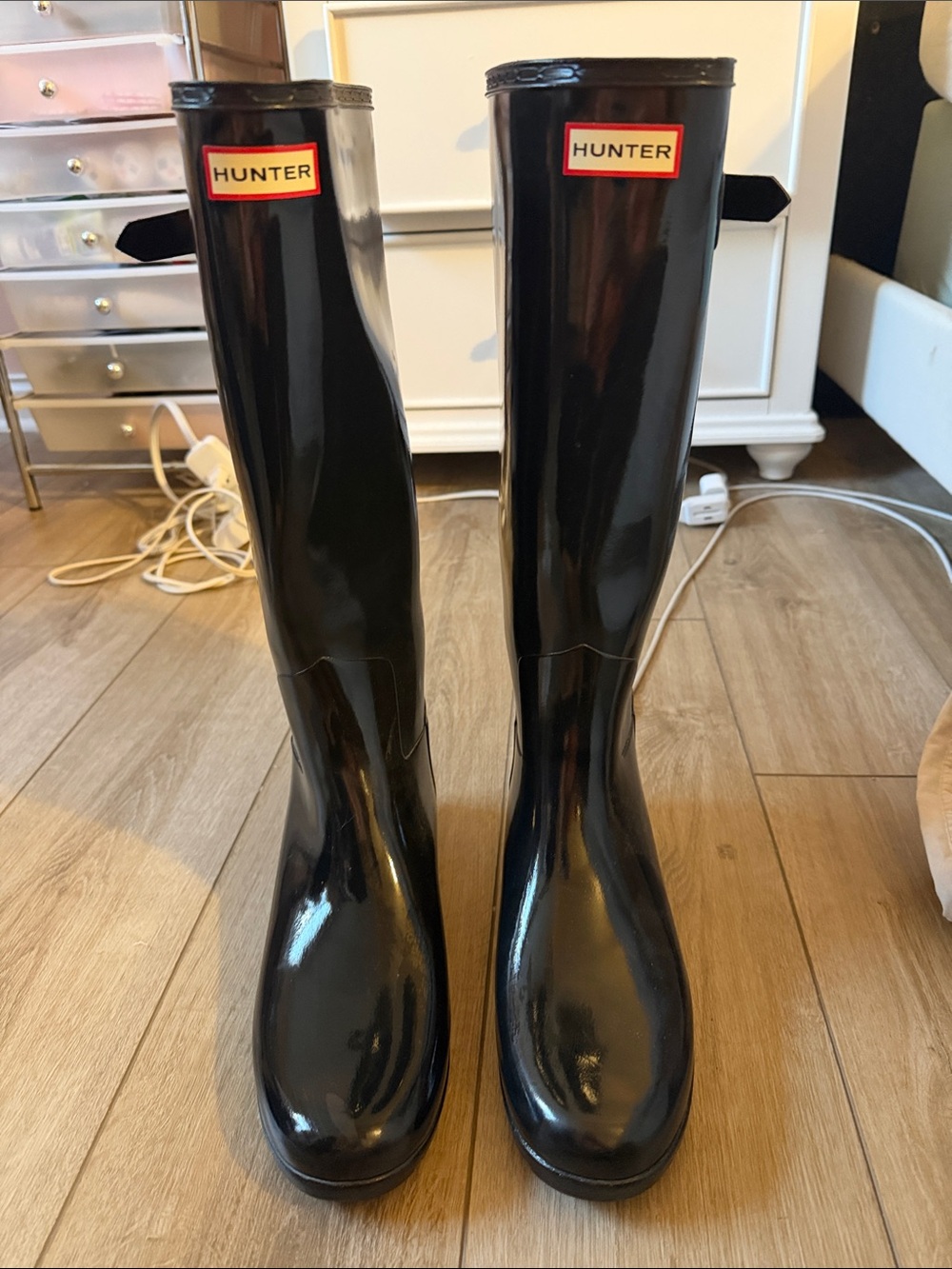 Hunter Black Gloss Tall Women's Rain Boots
